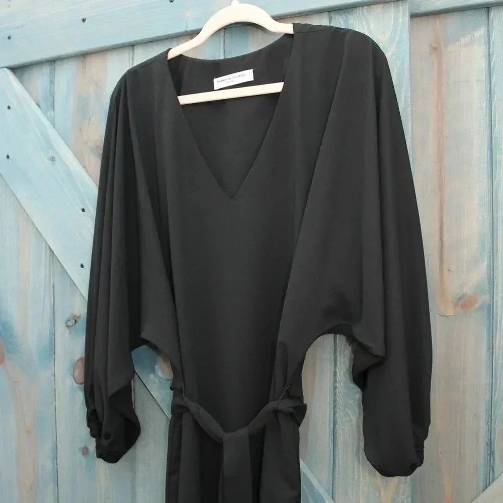Amanda Uprichard Black Dress Size Medium Tie Waist Belt - Picture 4 of 7